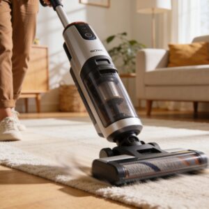 שואב אבק אלחוטי Dyson V10 בשימוש בסלון